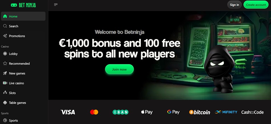 BetNinja – Paras nettikasino bonusten ystäville